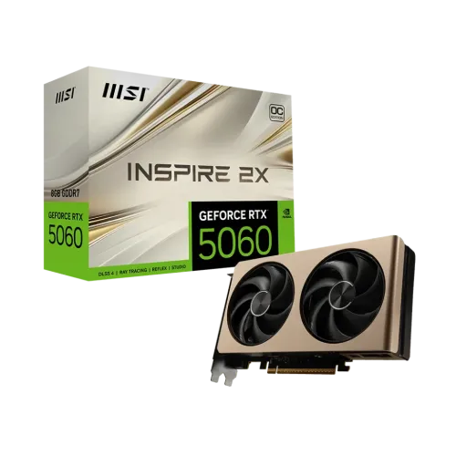 MSI GeForce RTX 5060 8G INSPIRE 2X OC 8GB GDDR7 Graphics Card